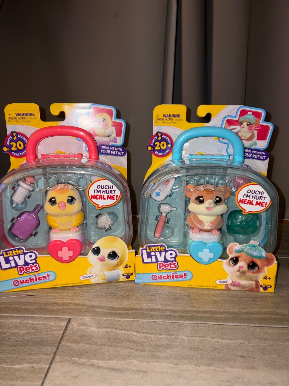 Little live pets ouchies chirpy, chick, cocoa, hamster new